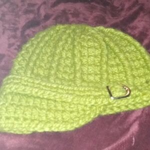 Green knitted hat